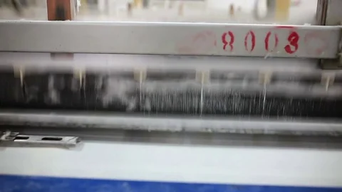 Yarn factory The loom is working Stock Footage 74194159