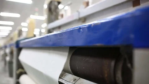 Yarn factory The loom is working Stock Footage 74201582