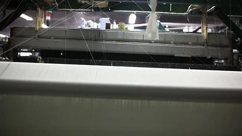 Yarn factory The loom is working Stock Footage 74207589