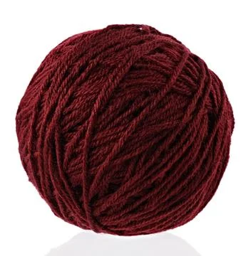 Yarn for handwork and knitting. Set on a white background with reflection. Stock Photos