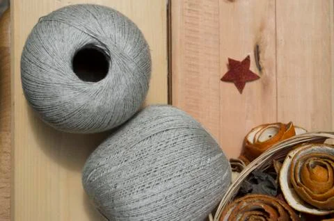 Yarn for knitting in balls Stock Photos