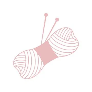 Yarn With Knitting Needles Vector Illustration Stock Illustration