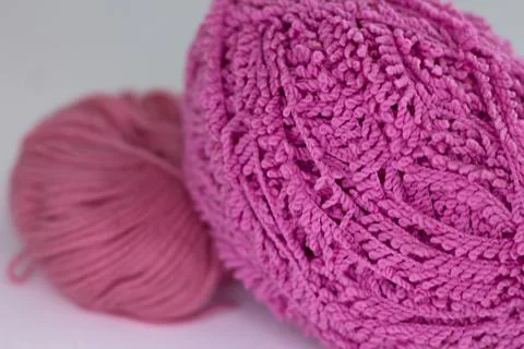 Yarn for knitting. pink thread for making toys Stock Photos