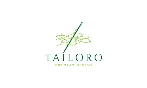 Yarn leaf tailor logo symbol vector icon illustration graphic design Illustrazione stock