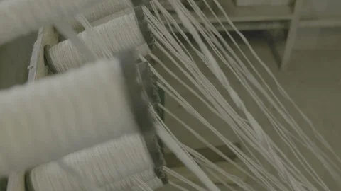 Yarn Spools in a Textile Factory Stock Footage 125901613