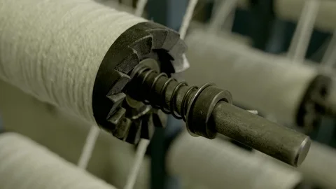 Yarn Spools in a Textile Factory Stock Footage 126291803