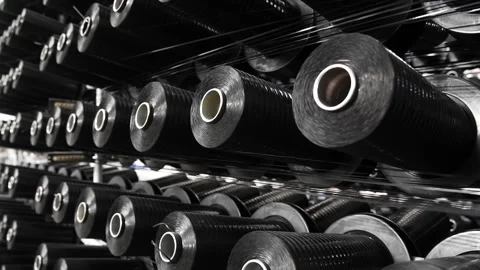 Yarn thread running in the machine Stock Footage 152104599