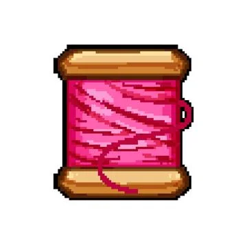 Yarn thread spool pixel art vector illustration イラスト素材