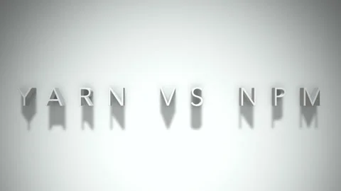 Yarn vs npm 3D title animation with shadows on a white background Stock Footage 297274689