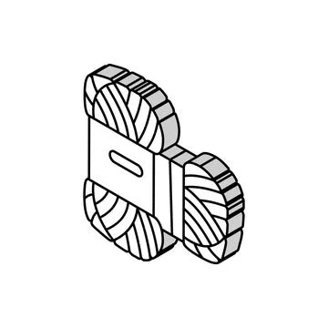 Yarn wool isometric icon vector illustration Illustrazione stock