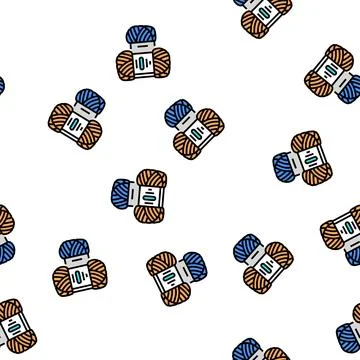 Yarn wool vector seamless pattern Stock Illustration