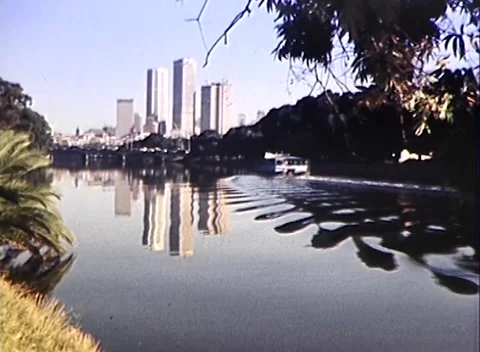 YARRA RIVER, MELBOURNE, AUSTRALIA (1982) Stock Footage 252107472