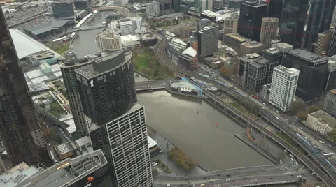 Yarra river in Melbourne elevated timelapse Stock Footage 51791330