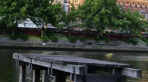 Yarra river panning Stock Footage 20541582