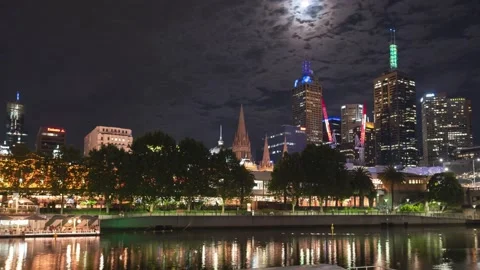 Yarra River time lapse, Melbourne, Victoria, Australia Stock Footage 131089685