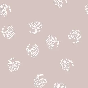 Yarrow plant line seamless pattern Illustrazione stock