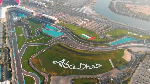 Yas Circuit Aerial View Stock Footage 129483044
