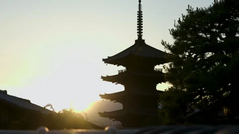 Yasaka Pagoda when the sun is about to set, Kyoto Japan Stock Footage 341758810