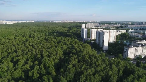 Yasenevo district and the Bitsevsky forest Stock Footage 76940097