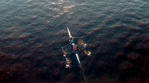 Yatch in beautiful ocean Stock Footage 68075282