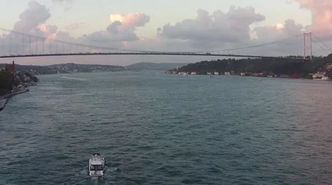 Yatch in Bosporus Stock Footage 43266648