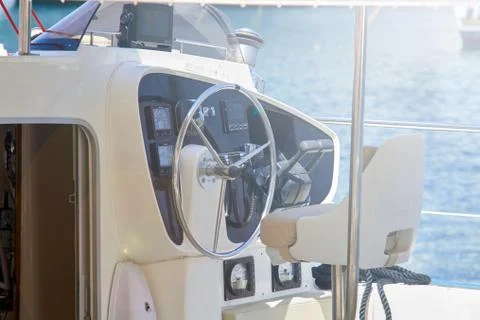 Yatch deck in a shiny day Stock Photos
