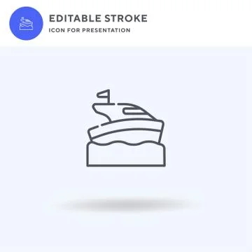 Yatch icon vector, filled flat sign, solid pictogram isolated on white, logo Stock Illustration