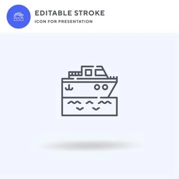 Yatch icon vector, filled flat sign, solid pictogram isolated on white, logo イラスト素材