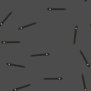 Yatra stick pilgrim staff vector seamless pattern Stock Illustration