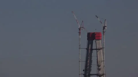Yavuz Sultan Selim bridge construction Stock Footage 148662487