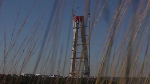 Yavuz Sultan Selim bridge construction Stock Footage 148664106
