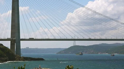 Yavuz Sultan Selim Bridge, nice view, Turkey Video stock 80473341