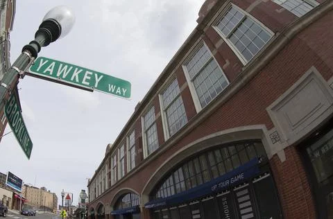 Yawkey Way at Fenway Park, Boston, MA. Editorial Stock Image