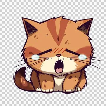 Yawn expression cat face 스톡 일러스트