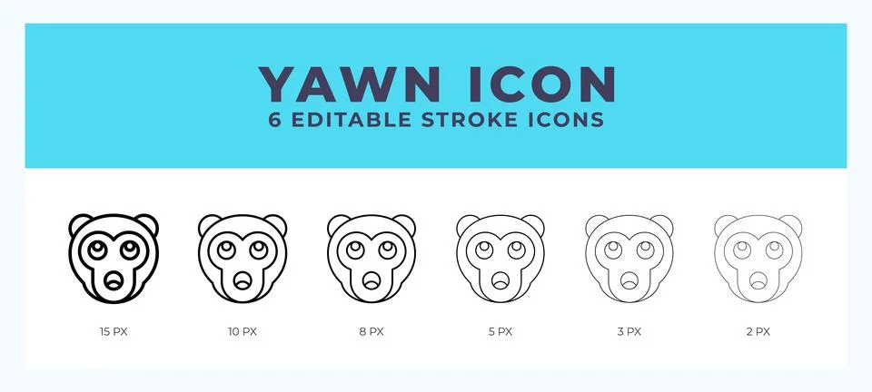 Yawn monkey line icon. Thin line. Bold line. Vector illustration. Stock Illustration