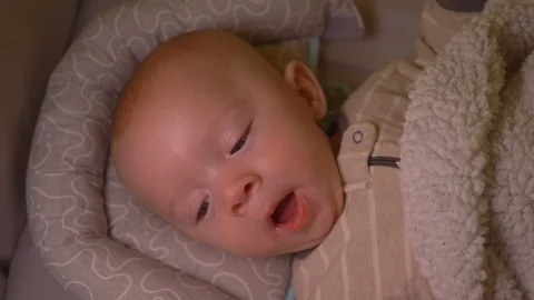 Yawn Sleepy Baby Stock Footage