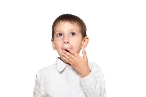 Yawning boy 库存照片