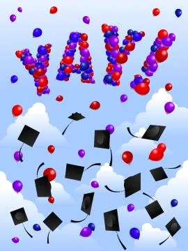 Yay balloons Stock Illustration