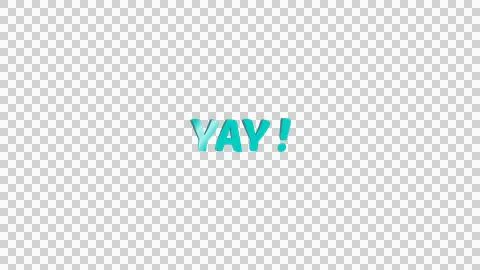 Yay celebration text image with 3D effect on transparent background. Stock Illustration