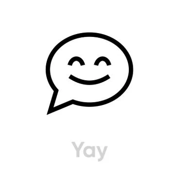 Yay message social icon. Editable line vector. Stock Illustration