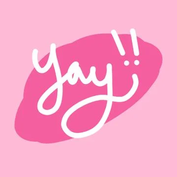 Yay! Vector hand-drawn lettering banner. vector illustration Stock Illustration