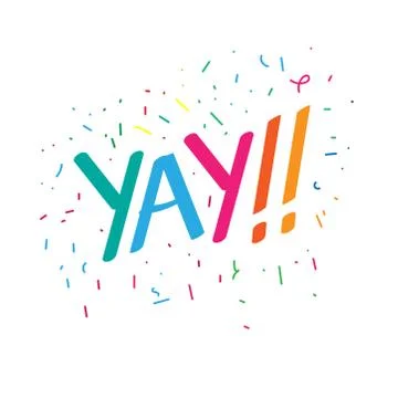 Yay! Vector hand-drawn lettering banner. vector illustration Stock Illustration