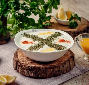 Yayla soup on the table Stock Photos