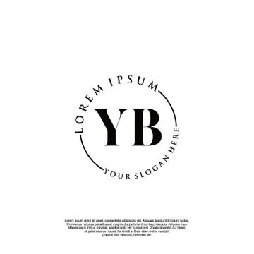 YB Initial handwriting logo design Illustrazione stock
