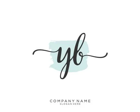 YB Initial handwriting logo design Illustrazione stock