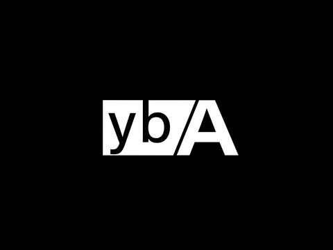 YBA Logo and Graphics design vector art, Icons isolated on black background Illustrazione stock