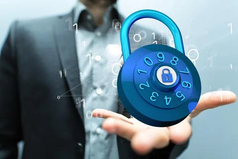 Ybersecurity and information or network protection 스톡 사진