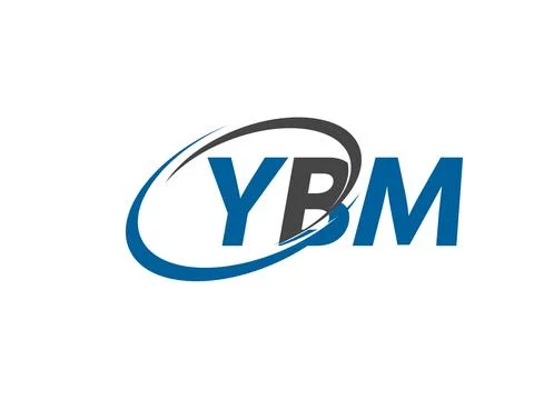 YBM letter creative modern elegant swoosh logo design Stock Illustration