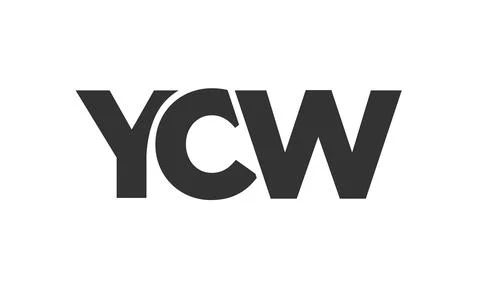 YCW logo design template with strong and modern bold text. Initial based ve.. 库存插图