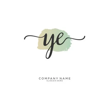 YE Initial handwriting logo design Illustrazione stock